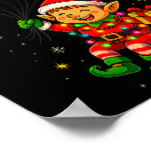 Lustiger Elf-Astronaut Mit Planeten Weihnachts-Pyj Poster (Ecke)
