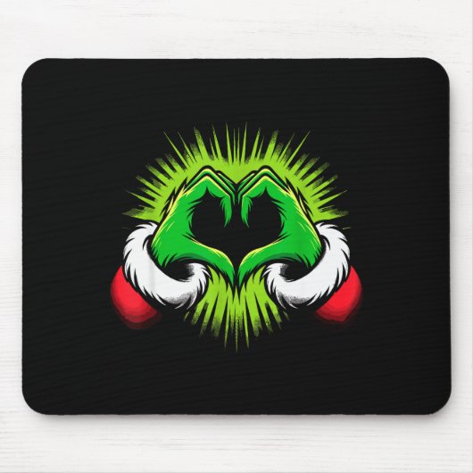Lustiger Elf Herz Hände Liebe Weihnachten Mousepad (Vorne)