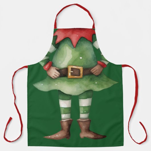 Lustiger Elf-Körper-Weihnachtsgeschenk Schürze (Vorderseite)