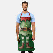 Lustiger Elf-Körper-Weihnachtsgeschenk Schürze (Getragen)