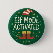 Lustiger Elf-Modus Aktiviert Weihnachten  Button (Vorderseite)