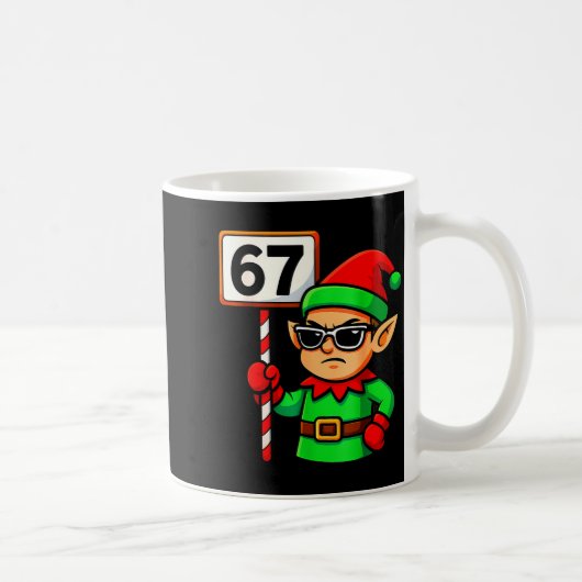 Lustiger Elf Sechs Sieben 6 7 Meme Weihnachtskostü Kaffeetasse (Rechts)