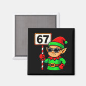 Lustiger Elf Sechs Sieben 6 7 Meme Weihnachtskostü Magnet (Vorderseite/Rückseite)