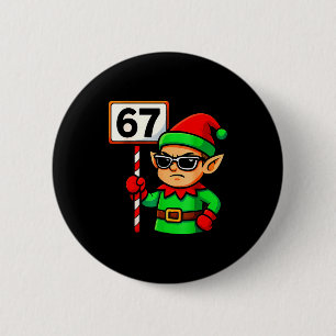 Lustiger Elf Six Seven 6 7 Meme Weihnachtskostüm 6 Button