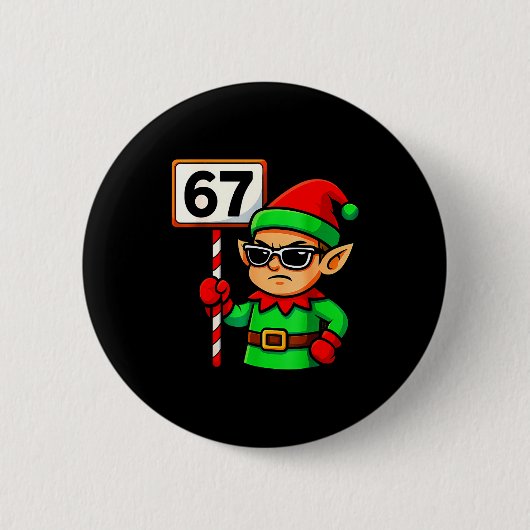 Lustiger Elf Six Seven 6 7 Meme Weihnachtskostüm 6 Button (Vorderseite)