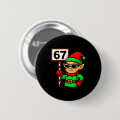 Lustiger Elf Six Seven 6 7 Meme Weihnachtskostüm 6 Button (Vorne & Hinten)