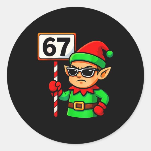 Lustiger Elf Six Seven 6 7 Meme Weihnachtskostüm 6 Runder Aufkleber (Vorderseite)