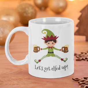 Lustiger Elf Weihnachten Lasst uns Elf werden Kaffeetasse