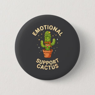 Lustiger emotionaler Unterstützungs-Kaktus Kawaii Button