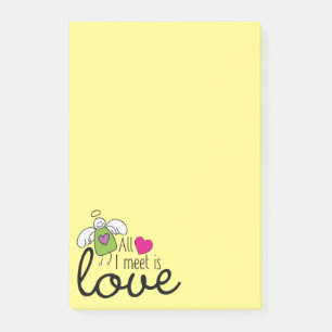 Lustiger Engel - Alles, was ich treffe, ist Liebe  Post-it Klebezettel