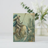 Lustiger Engelfisch-Ritter Postkarte (Stehend Vorderseite)