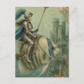 Lustiger Engelfisch-Ritter Postkarte (Vorderseite)