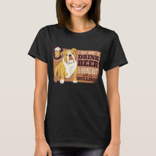 Lustiger Englisch Bulldogge Bier Trinkender Welpe T-Shirt