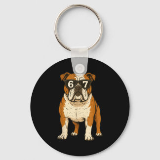 Lustiger englischer Bulldogge Hund Sungles 67 Sech Schlüsselanhänger