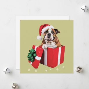 Lustiger englischer Bulldoggen-Hund Baum Weihnacht Feiertagskarte