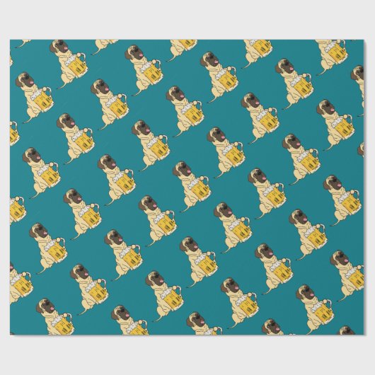 Lustiger englischer Mastiff-trinkendes Bier Geschenkpapier (Flach)