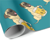 Lustiger englischer Mastiff-trinkendes Bier Geschenkpapier (Rolleneckpunkt)