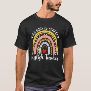 Lustiger Englischlehrer 100 Tage Schule Leopard R T-Shirt