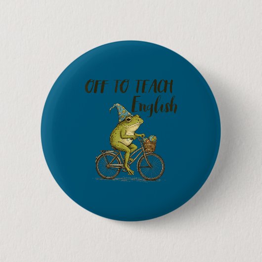 Lustiger Englischlehrer Lustiger Frosch unterricht Button (Vorderseite)