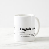 Lustiger Englischlehrer unterrichtet Definition Kaffeetasse (VorderseiteRechts)