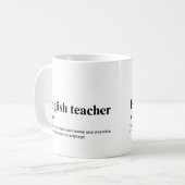 Lustiger Englischlehrer unterrichtet Definition Kaffeetasse (Vorderseite Links)