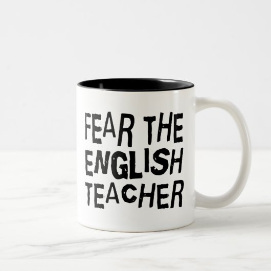 Lustiger Englischlehrer Zweifarbige Tasse (Rechts)