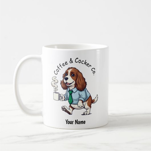 Lustiger English Cocker Spaniel Geschäftsanzug Kaf Kaffeetasse (Links)
