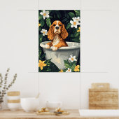 Lustiger English Cocker Spaniel im Badewanne-Poste Poster (Küche)