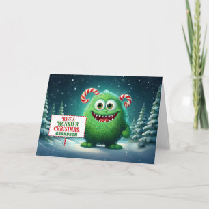 Lustiger Enkel-Monster-Weihnachten für Kinder Feiertagskarte