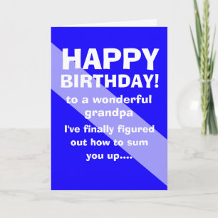 Lustiger Enkel zum Opa zum Geburtstag gratuliert Karte