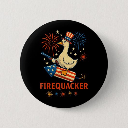 Lustiger Enten-Meme-Gans-Feuerwerk Amerika Button (Vorderseite)