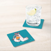 lustiger Entenboss-Cartoon Rechteckiger Pappuntersetzer (Vor Ort)