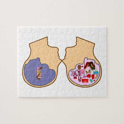 Lustiger Entwurf des Typ des Mädchen-V - Puzzle (Horizontal)