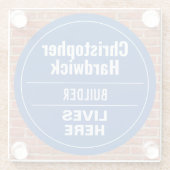 Lustiger Erbauer Wandtafel-Stil Glasuntersetzer (Rückseite)