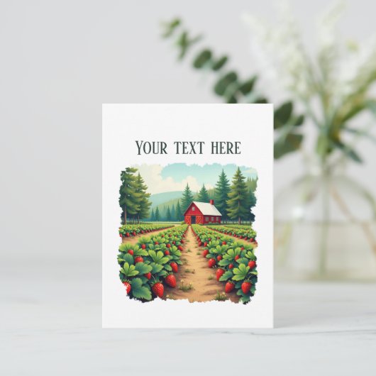 Lustiger Erdbeerhof anpassbar Postkarte (Stehend Vorderseite)