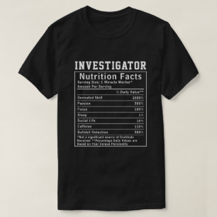 Lustiger Ermittler Nährwertangaben Inspektor Gesch T-Shirt