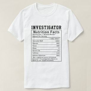 Lustiger Ermittler Nährwertangaben Inspektor Gesch T-Shirt