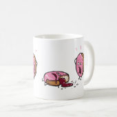 Lustiger ermordeter Krapfen-Cartoon Kaffeetasse (VorderseiteRechts)
