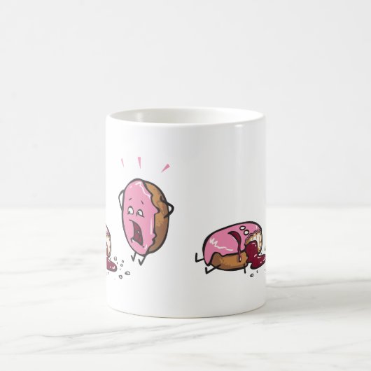 Lustiger ermordeter Krapfen-Cartoon Kaffeetasse (Mittel)