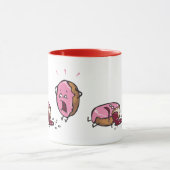 Lustiger ermordeter Krapfen-Cartoon Tasse (Zentrum)
