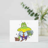 lustiger, ermüdeter Arbeiter-Frosch Postkarte (Stehend Vorderseite)