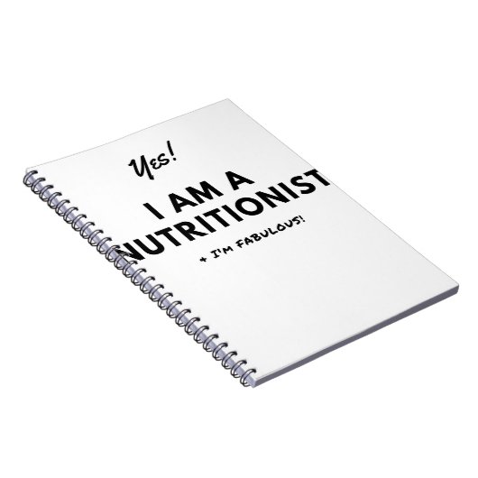 Lustiger Ernährungswissenschaftler-schwarzes u. Notizblock (Rechte Seite)