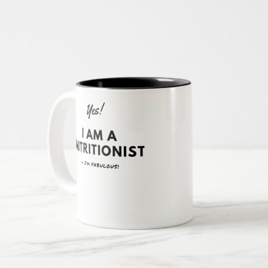 Lustiger Ernährungswissenschaftler-schwarzes u. Zweifarbige Tasse (Vorderseite Links)