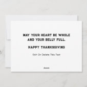 lustiger Erntedank Feiertagskarte (Rückseite)