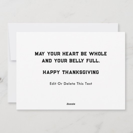 lustiger Erntedank Feiertagskarte (Rückseite)