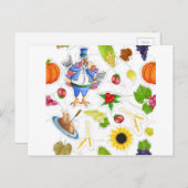 lustiger Erntedank Feiertagspostkarte (Vorne/Hinten)