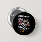 Lustiger Erntedank-Katze Truthahn Katze Männer Fra Button (Vorne & Hinten)