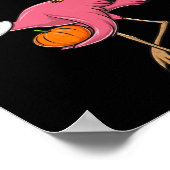 Lustiger Erntedank-Pilger-Flamingo mit Truthahn Cu Poster (Ecke)