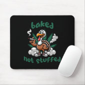 Lustiger Erntedank-Tag Gras Stoned Truthahn Rauche Mousepad (Mit Mouse)