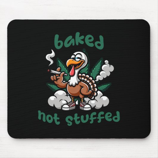 Lustiger Erntedank-Tag Gras Stoned Truthahn Rauche Mousepad (Vorne)